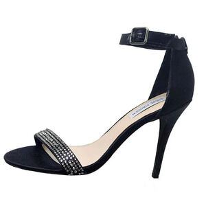 Steve Madden Real Lover Stiletto Heel Sandals Bare Rhinestone Satin Size…